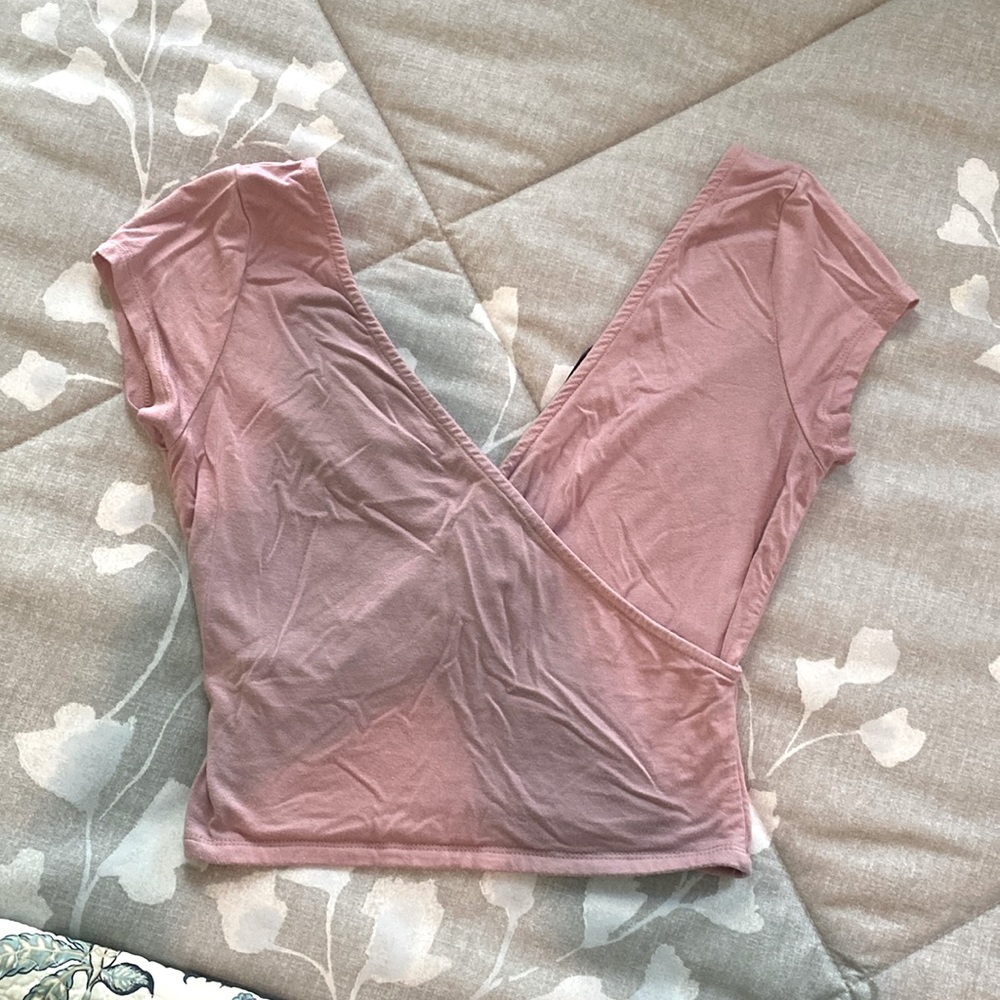 Tildon faux wrap crop top